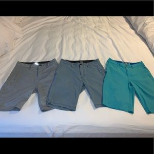 Three pairs of Quiksilver quick dry surf shorts